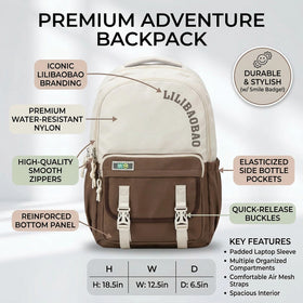 Kids Brown Lilibao School Backpack Trending Accessories