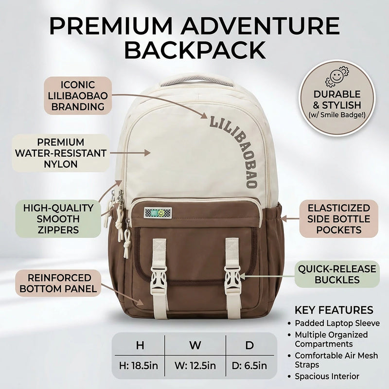 Kids Brown Lilibao School Backpack Trending Accessories