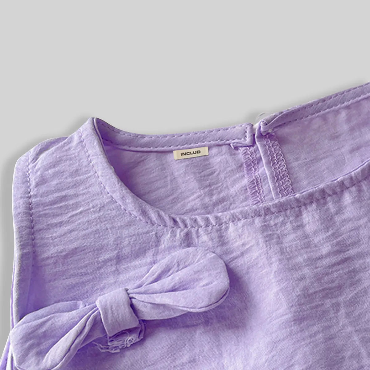 Girls Purple Sleeveless Top With Pants Sets Sets