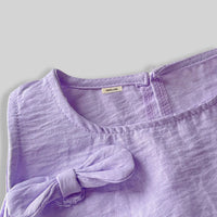 Girls Purple Sleeveless Top With Pants Sets Sets