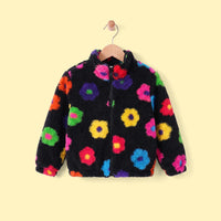 Girls Black Floral Long Sleeve Jacket Coats & Jackets Black 3-4 Y