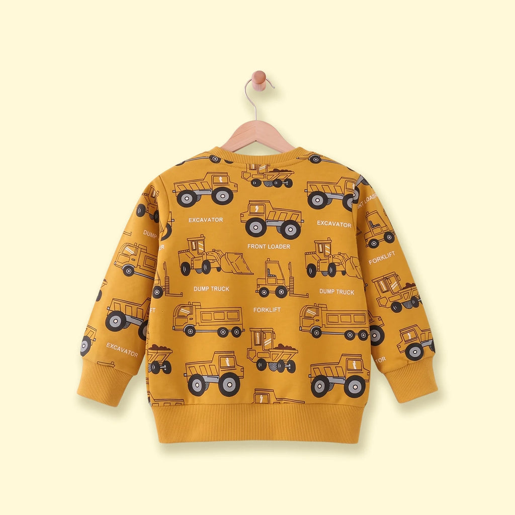 Boys Yellow Graphic Long Sleeve Sweatshirt Sweatshirts & Hoodies