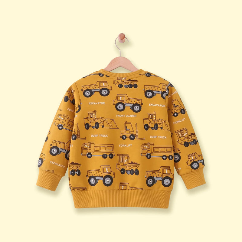 Boys Yellow Graphic Long Sleeve Sweatshirt Sweatshirts & Hoodies