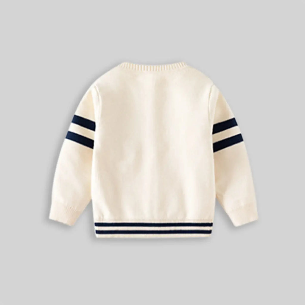 Boys Apricot Bear Applique Knitted Cardigan Sweaters & Cardigans