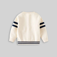 Boys Apricot Bear Applique Knitted Cardigan Sweaters & Cardigans