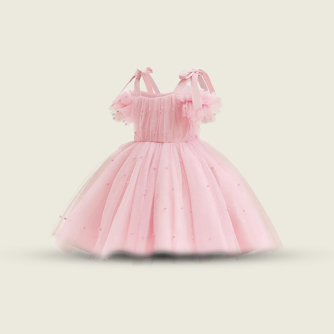 Girls Sleeveless Scattered Bead Party Dress Party Dresses   