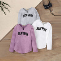Girls Multicolor Typographic Printed Summer Tops - Pack Of 3 Tops