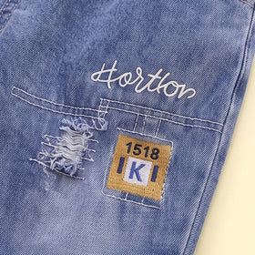 Boys Blue Color-blocked Graphic Sweatshirt & Denim Pants Sets Sets