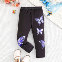 Girls Black Butterfly Print Leggings Multipack Set - Pack of 3 Leggings & Tights
