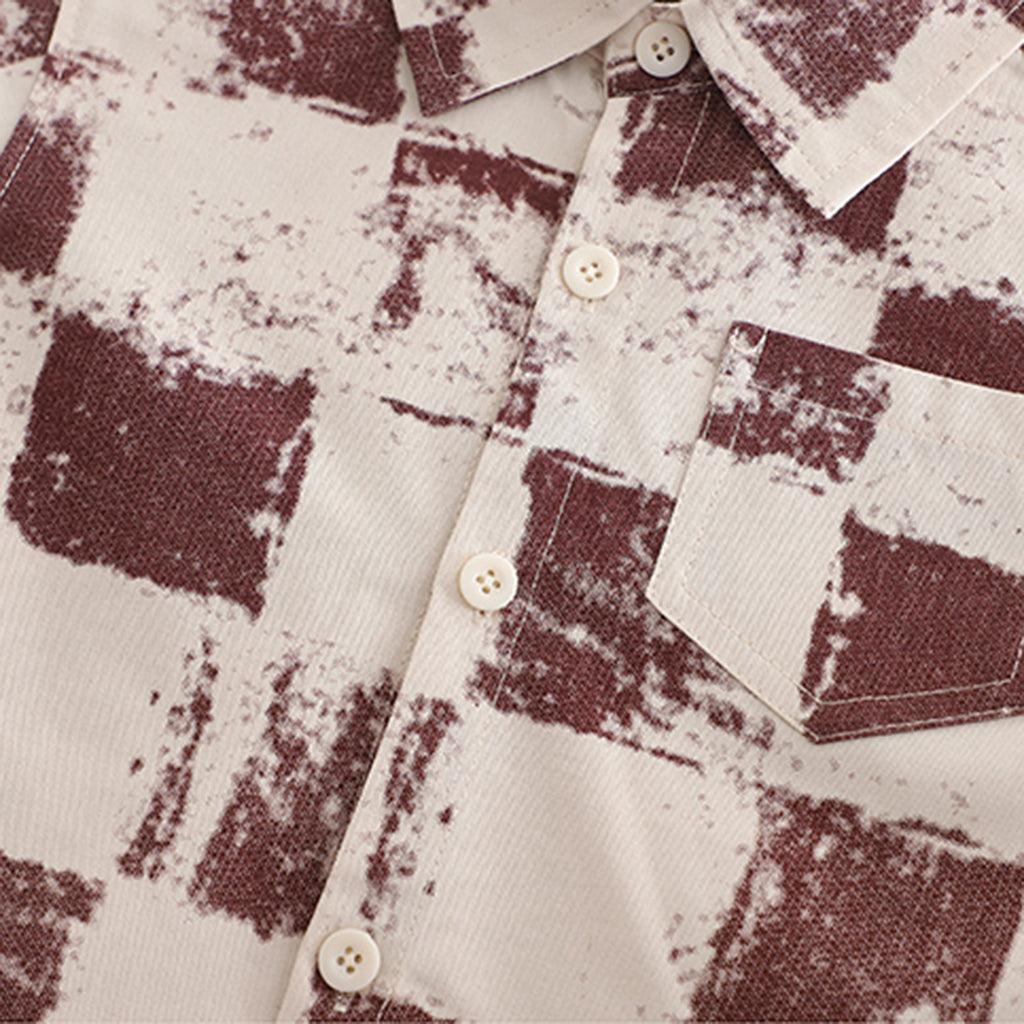 Boys Red Abstract Printed Shirt With Pants Set 2 pc. Sets