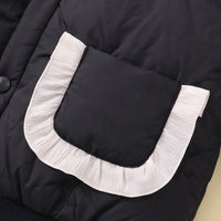 Girls Black Embroidered Long Sleeve Jacket Coats & Jackets