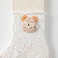 Pack of 4 White Animal Applique Ankle Length Socks Socks
