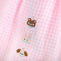 Girls Pink Checked A-line Top With Shorts Sets Sets