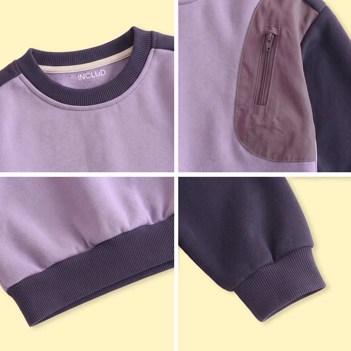 Boys Purple Colourblocked Long Sleeve Sweatshirt Sweatshirts & Hoodies