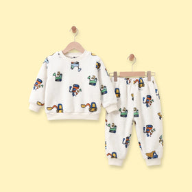 Boys White Graphic Sweatshirt & Pants Sets 2 pc. Sets White 1-2 Y