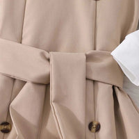 Girls Beige Solid Long Sleeves Shirt Dress Casual Dresses