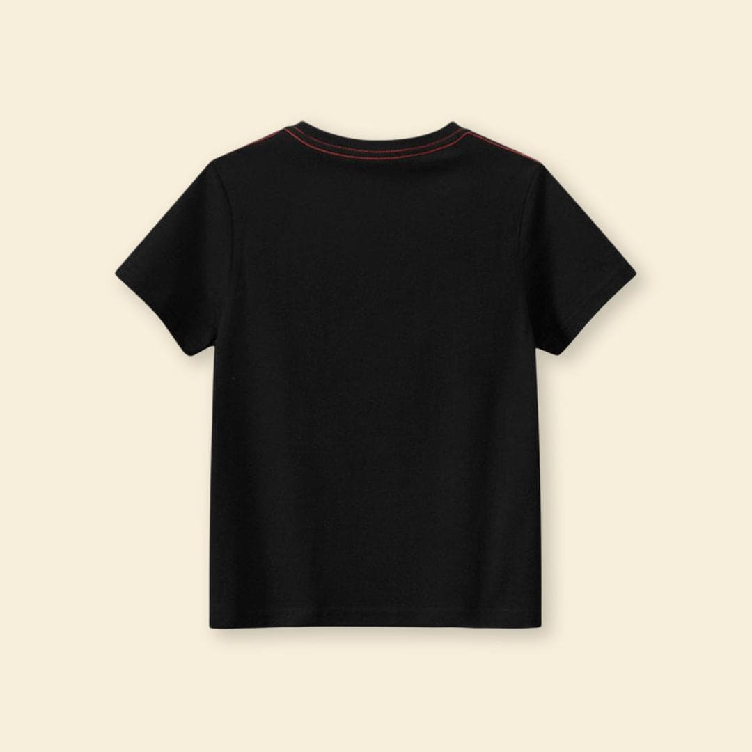Girls Bear Print Short Sleeves T-shirt Tshirts   