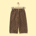 Girls Brown Animal Print Elasticated Pants Pants Brown 4-5 Y