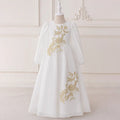 Girls White Long Sleeve Embroidered Maxi Dress Casual Dresses White 3-4 Y