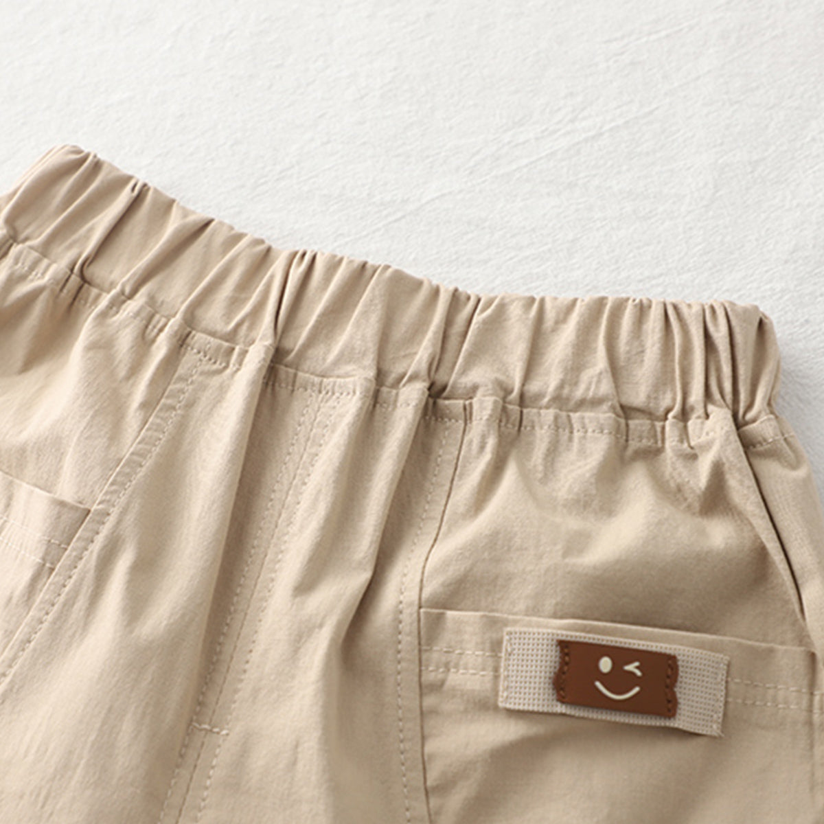 Boys Brown Striped Polo T-shirt with Khaki Shorts Set Sets