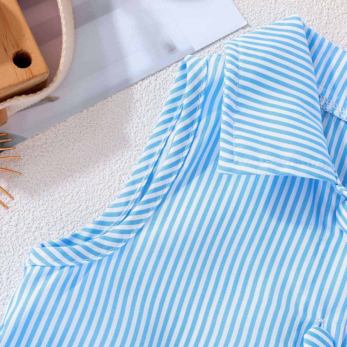 Girls Blue Pin Stripe Top With Shorts set 2 pc. Sets