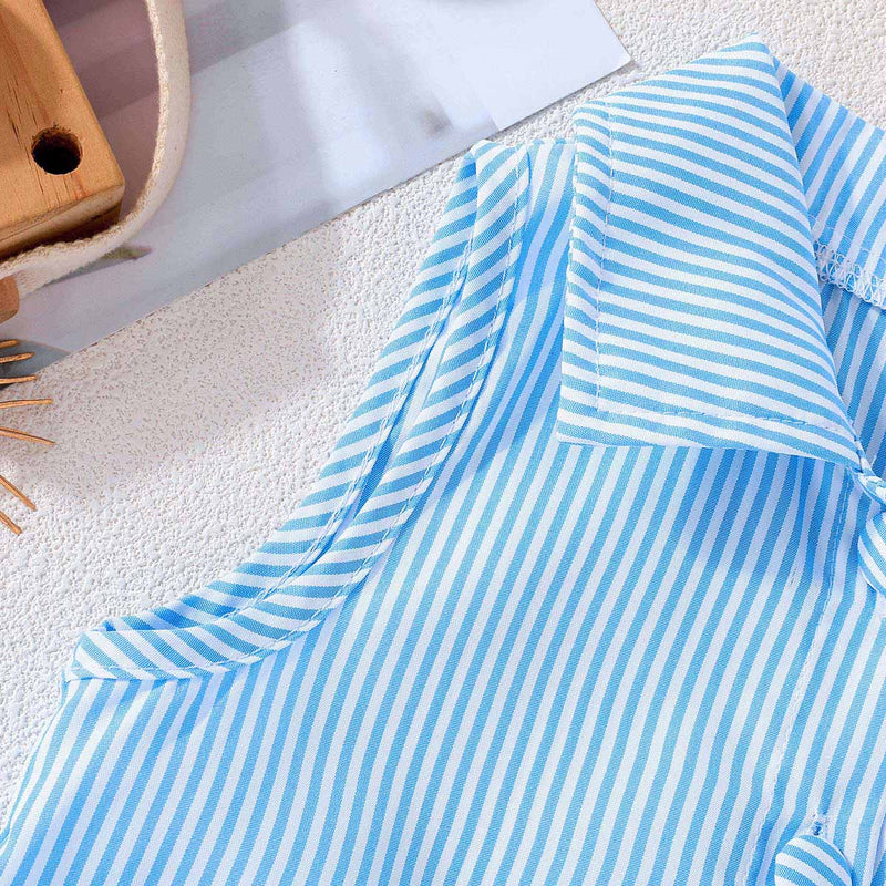 Girls Blue Pin Stripe Top With Shorts set 2 pc. Sets
