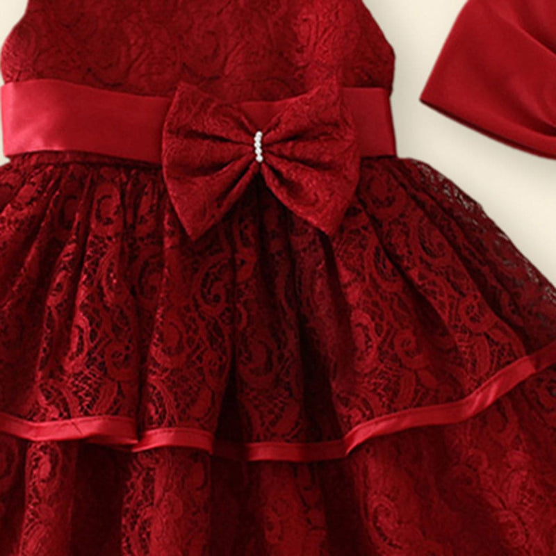 Girls Sleeveless Lace Embroidery Party Wear Dress Party Dresses   