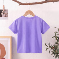 Girls Purple Nice Day Typography Print Short Sleeve T-Shirt Tshirts
