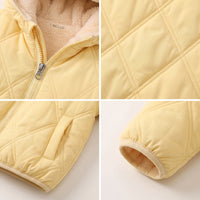Girls Yellow Long Sleeve Hooded Puffer Jacket Coats & Jackets