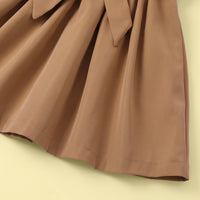 Girls Khaki Long Sleeves Shirt Dress Casual Dresses