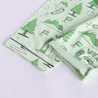 Girls Lime Green Printed Short Sleeve Shirt With Elasticated Pants Sets Sets