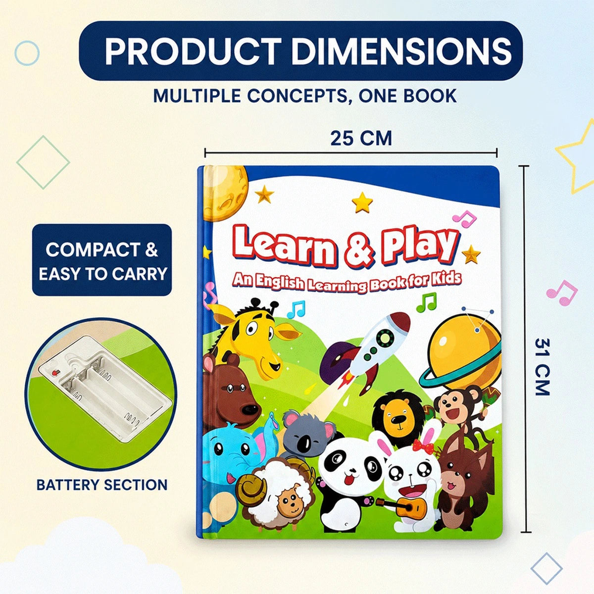 Quick Start Learning Guide -Kids Sound Book- Press, Listen, Play & Learn Toy Trending Accessories