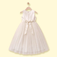 Girls Off White Embellished Sequined Fit & Flare Party Dress Party Dresses