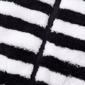 Boys Black Striped Fleece Sleeveless Jacket Coats & Jackets