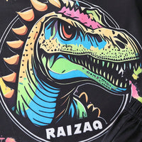 Boys Black Dinosaur Printed Glow in the Dark T-Shirt With Shorts Co-ord Set 2 pc. Sets