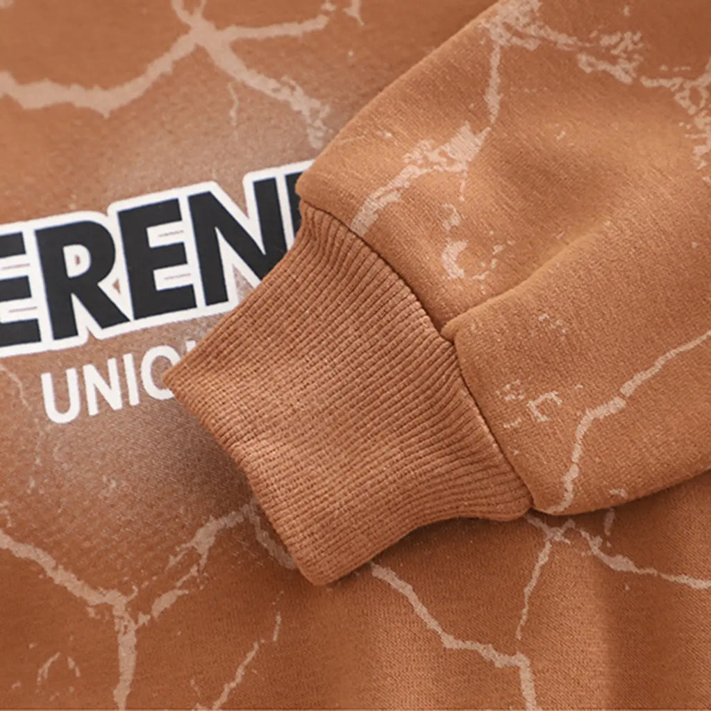 Boys Brown Printed Regular Sweatshirt With Pants Sets 2 pc. Sets