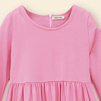 Girls Long Sleeve Contrast Bottom Dress With Head Scarf Casual Dresses   
