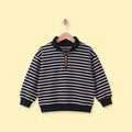 Boys Black Striped Half Zip Long Sleeve Sweatshirt Sweatshirts & Hoodies Black 1-2 Y