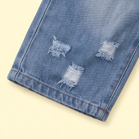 Girls Light Blue Distressed Jeans Pants