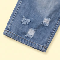Girls Light Blue Distressed Jeans Pants