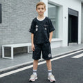 Boys Black Abstract Print T-Shirt With Shorts Co-ord Sets Sets Black 5-6 Y