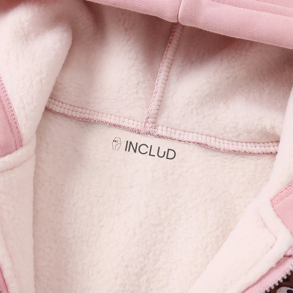Girls Pink Embroidered Regular Sweatshirt With Sleeveless Jackets, Pants & Bag Sets 4 pc. Sets