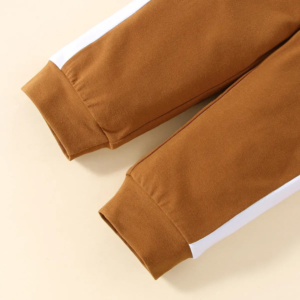 Boys Brown Sweatshirt With Jogger Co-ord Sets Sets