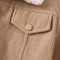 Girls Light Brown Textured Long Sleeve Jacket Coats & Jackets