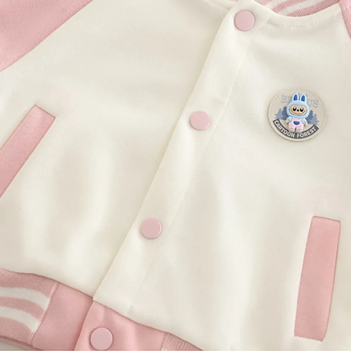 Girls Pink Graphics Printed Varsity Jacket With T-Shirt & Jogger & Sling Bag Sets Sets