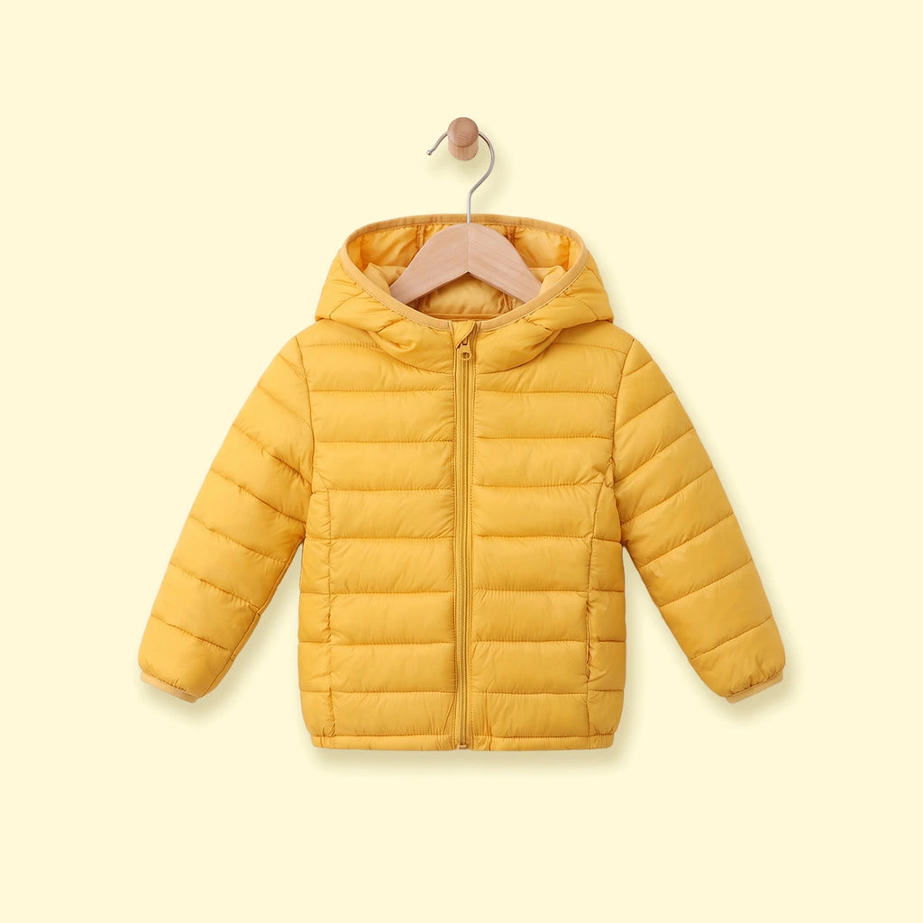 Girls Yellow Hooded Quilted Puffer Jacket Coats & Jackets Yellow 3-4 Y