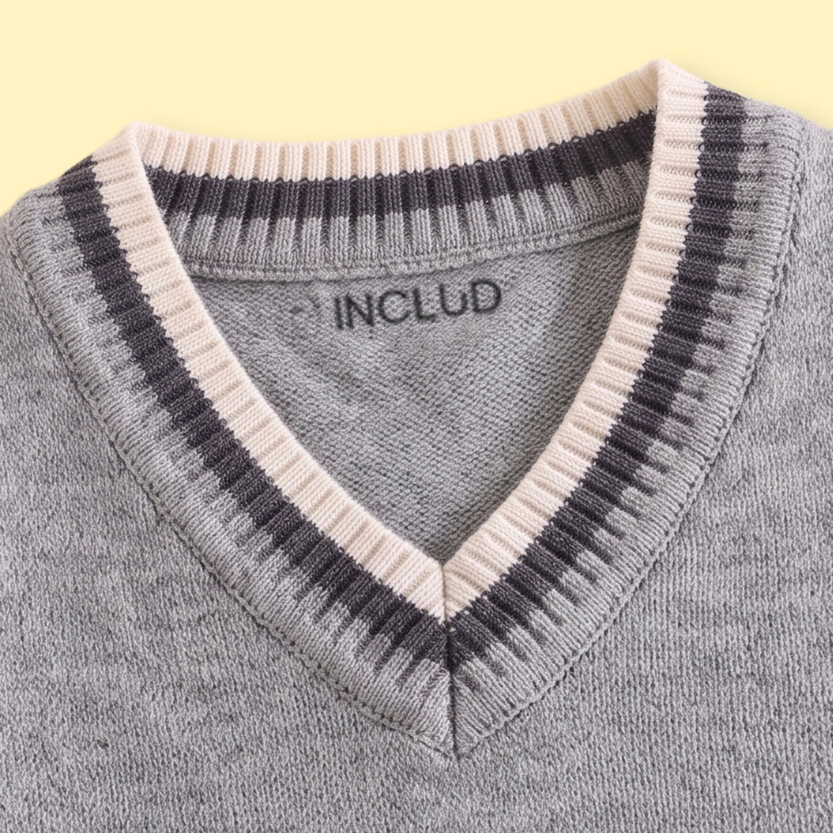 Boys Grey Jacquard V-Neck Sweater Vest Sweaters & Cardigans