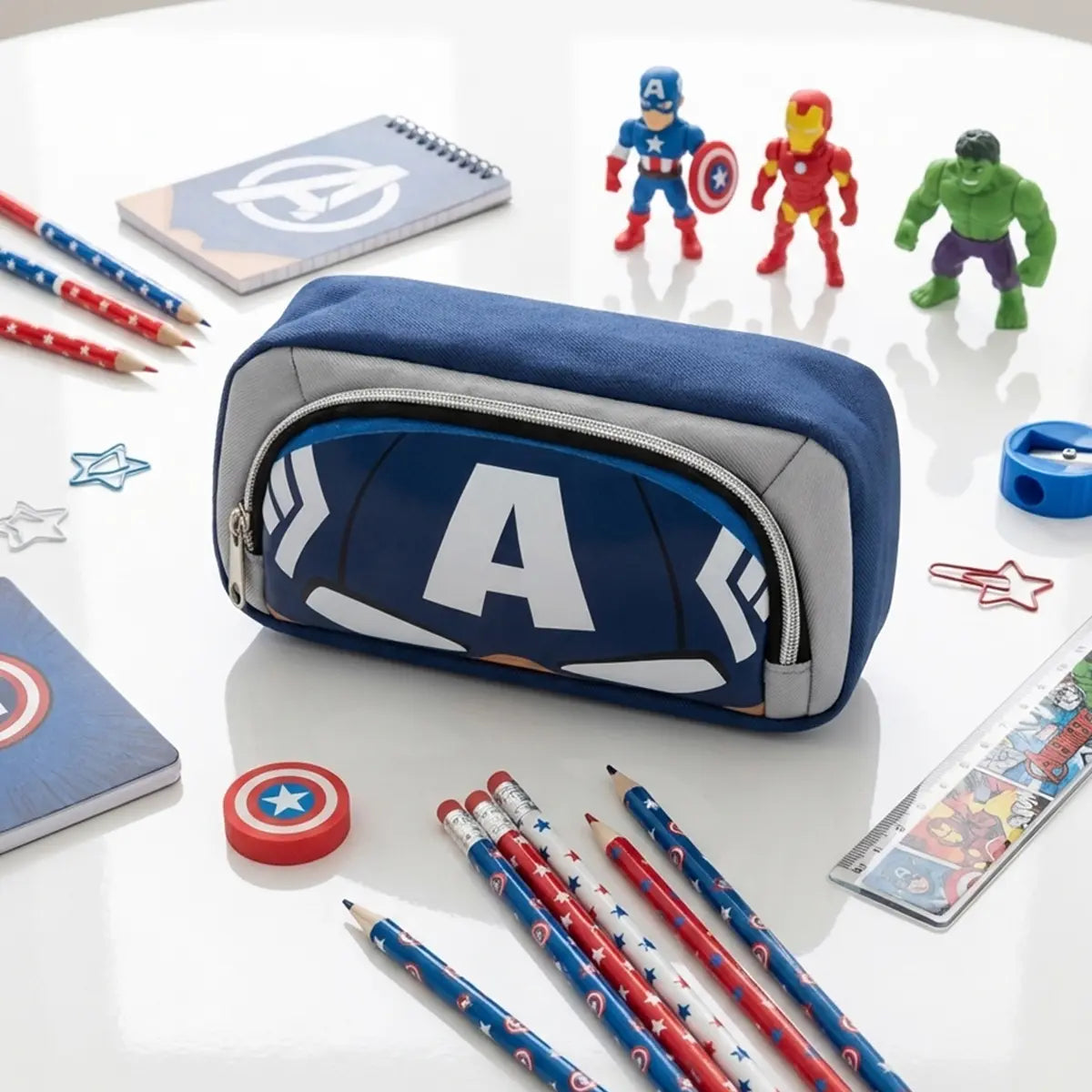 Captain America Design Pencil Case for Boys Trending Accessories