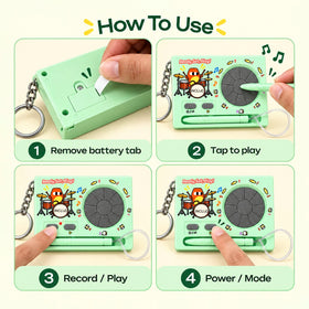 Mint Green Portable Electronic Musical keychain 1 Piece, Age 3 Years Plus Trending Accessories