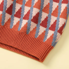 Girls Red Jacquard Long Sleeve Sweater Sweaters & Cardigans